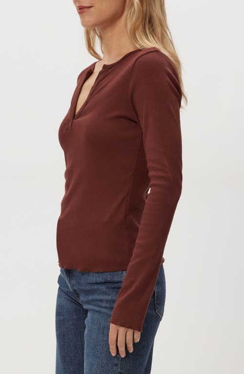 Michael Stars Salem Henley Tee In Brown