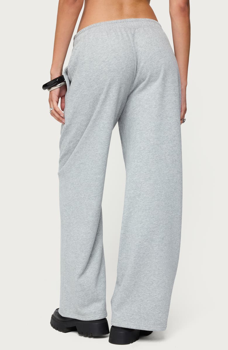 EDIKTED Lorelle Wide Leg Sweatpants, Alternate, color, Gray-Melange
