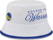 New Era Men's New Era White/Royal Golden State Warriors 2025 NBA Draft Nylon Bucket Hat