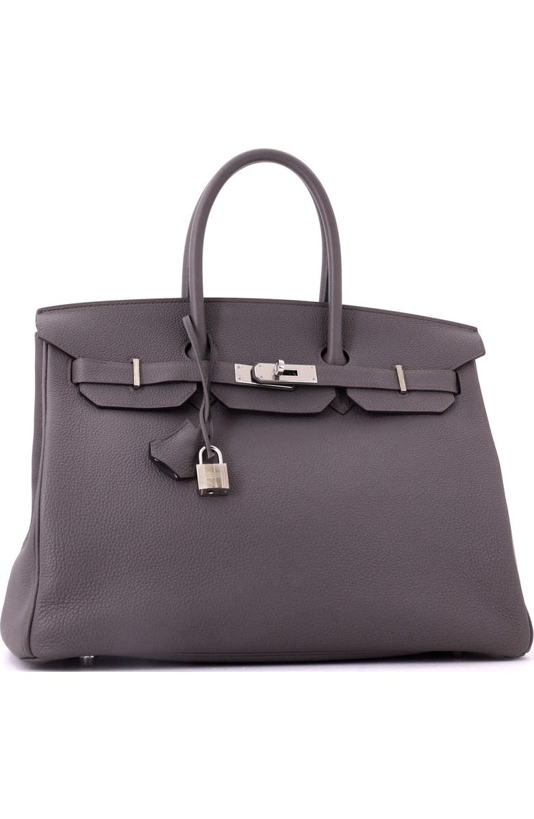 Pre-Owned Hermes Birkin Handbag Grey Togo with Palladium Hardware 35, Alternate, color, Etain