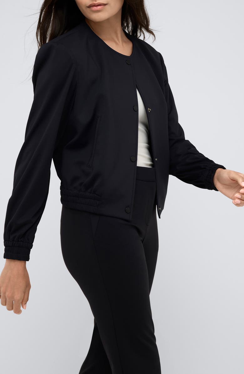 Kenneth Cole Athletic Stretch Collarless Bomber Jacket, Alternate, color, 