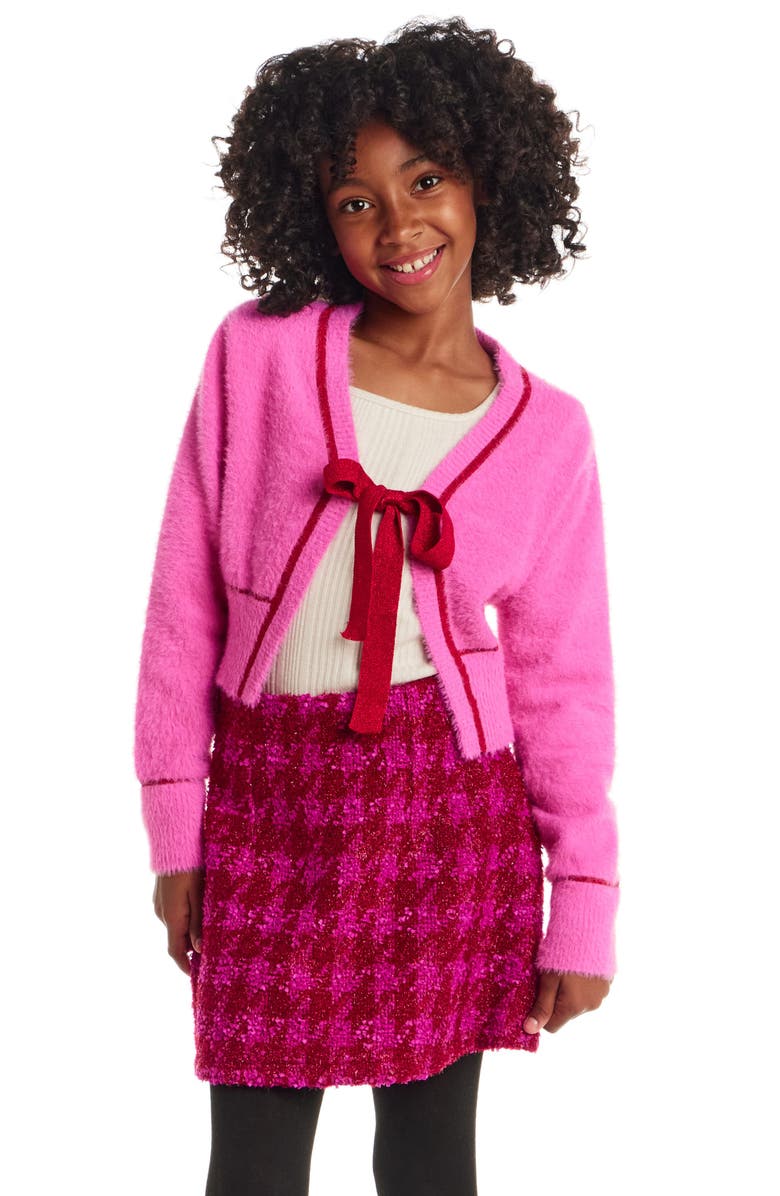Andy & Evan Kids' Bow Cardigan, Alternate, color, Pink Eyelash