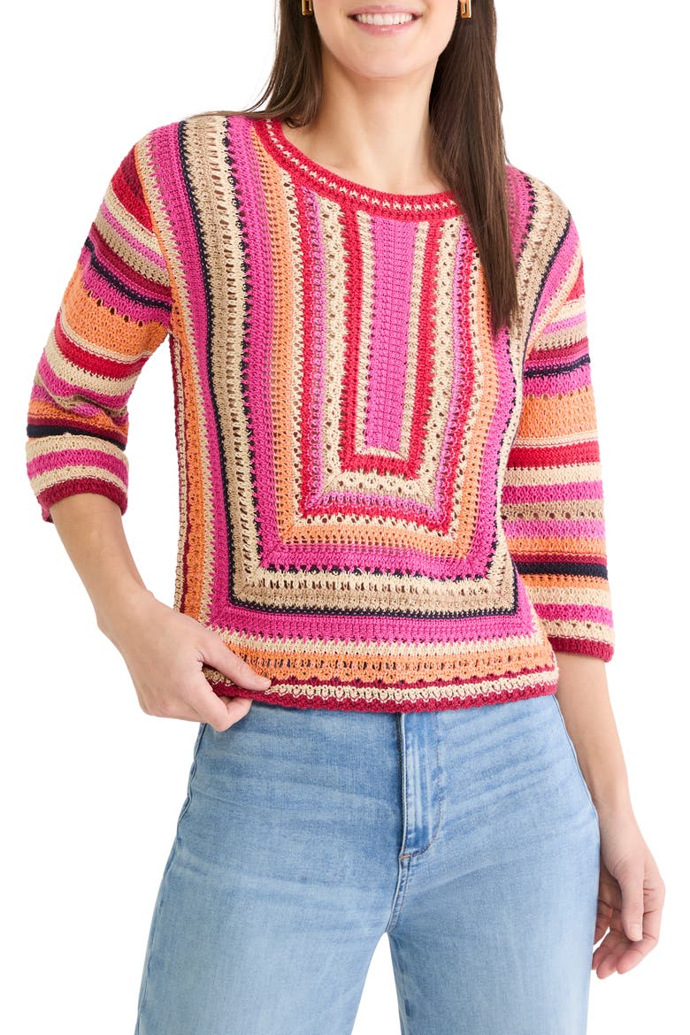 Pastiche Mix Stitch Sweater, Main, color, PINK MULTI