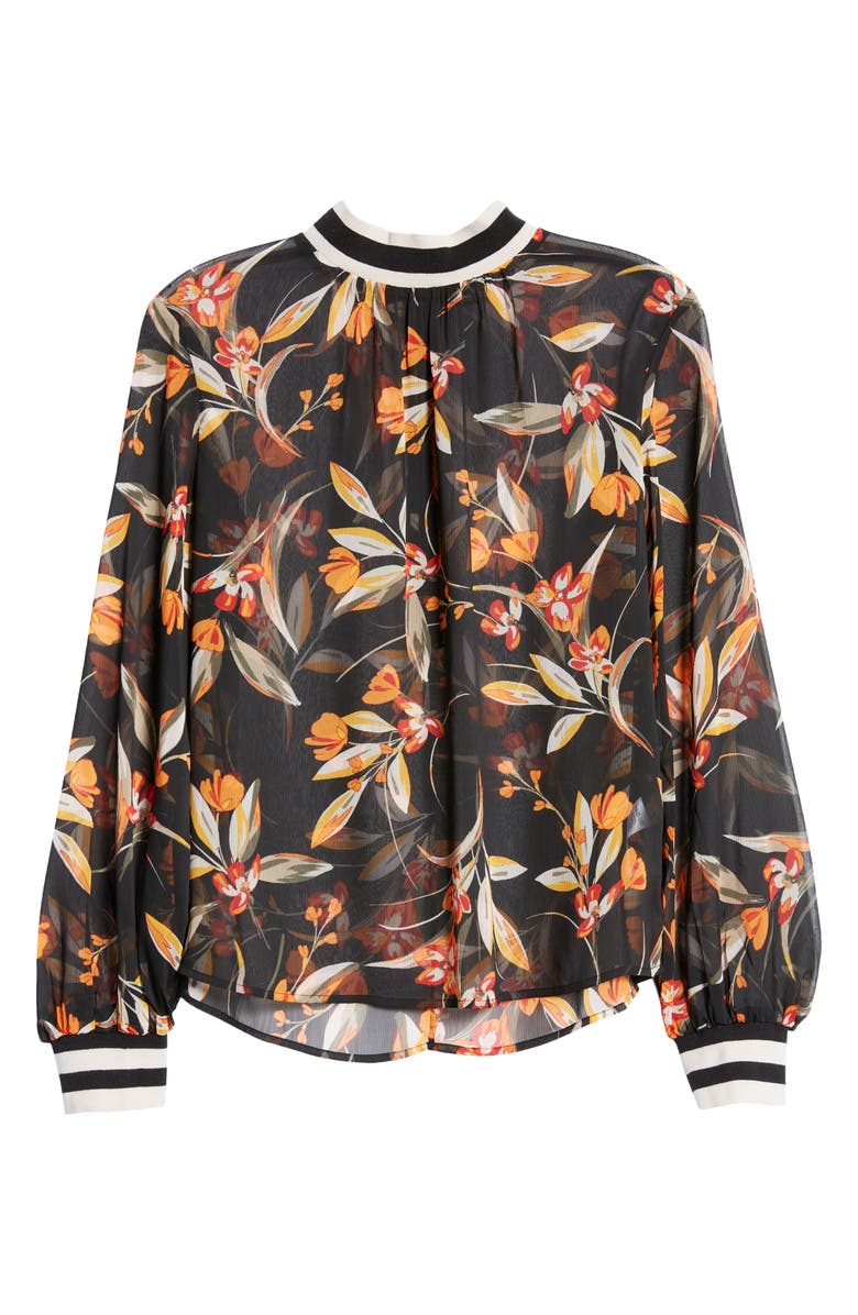 French Connection Eloise Floral Print Crinkled Blouse, Alternate, color,