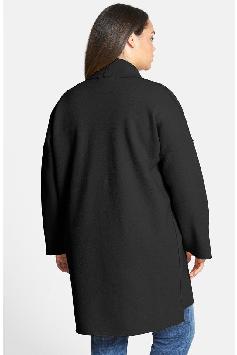 Boiled Wool Kimono Coat, Alternate, color, BLACK