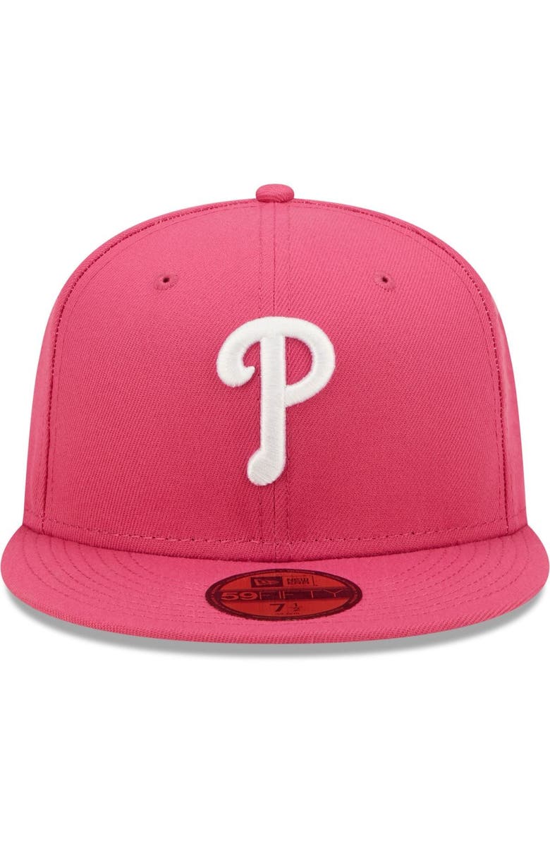 New Era Men's New Era Beetroot Philadelphia Phillies Logo 59FIFTY Fitted Hat, Alternate, color, 