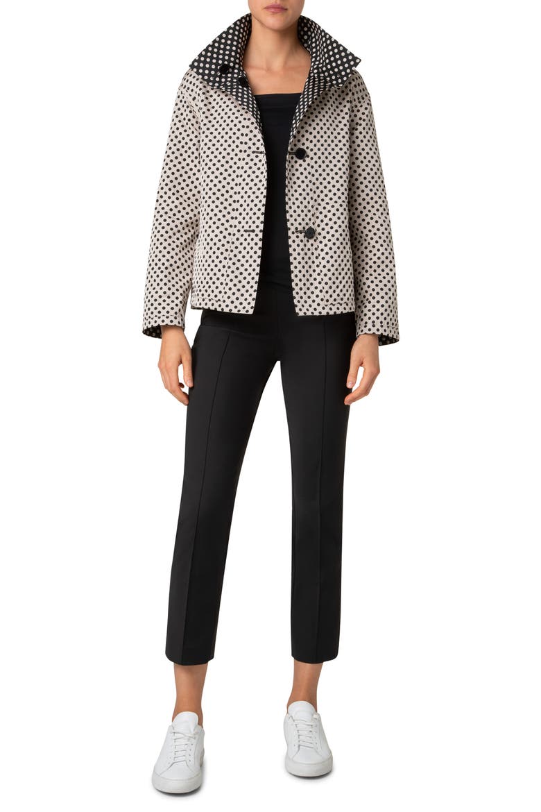 Polka Dot Reversible Jacket, Alternate, color, BLACK CREAM