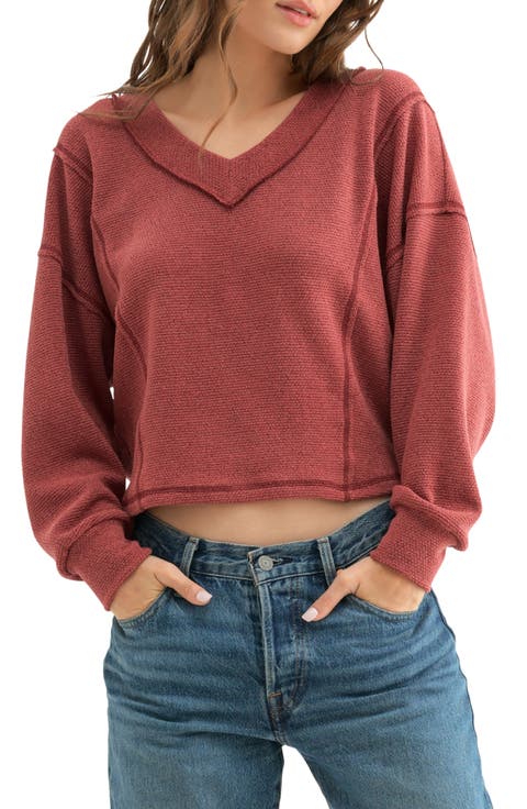 V-Neck Long Sleeve Top