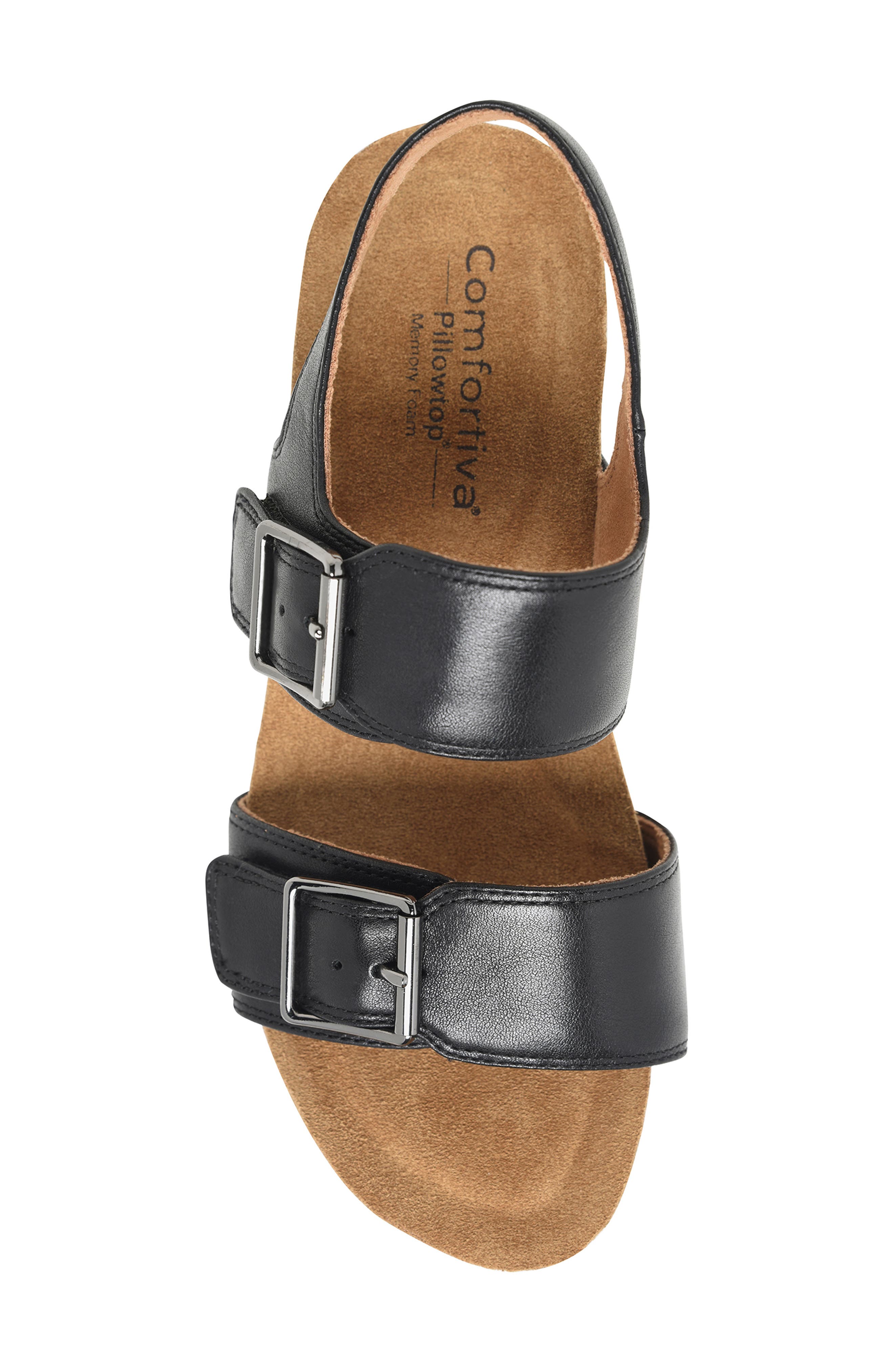 Comfortiva Erlina Wedge Sandal, Alternate, color, Black