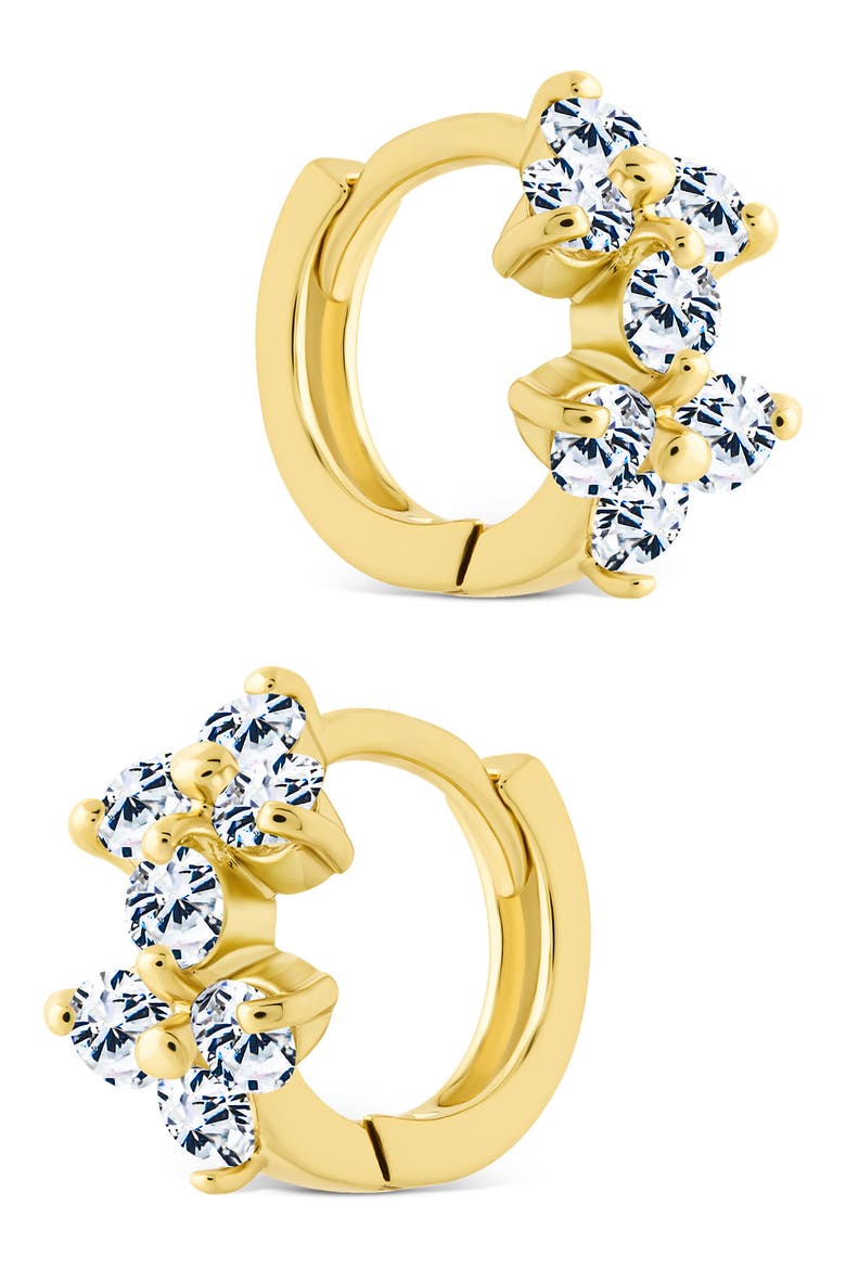 Delsie Cubic Zirconia Huggie Hoop Earrings, Alternate, color, GOLD