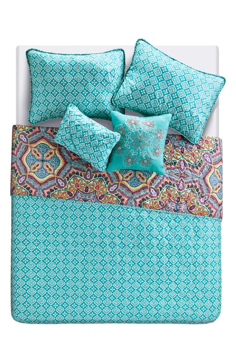 VCNY HOME Yara Reversible Medallion Quilt Set, Alternate, color, Aqua