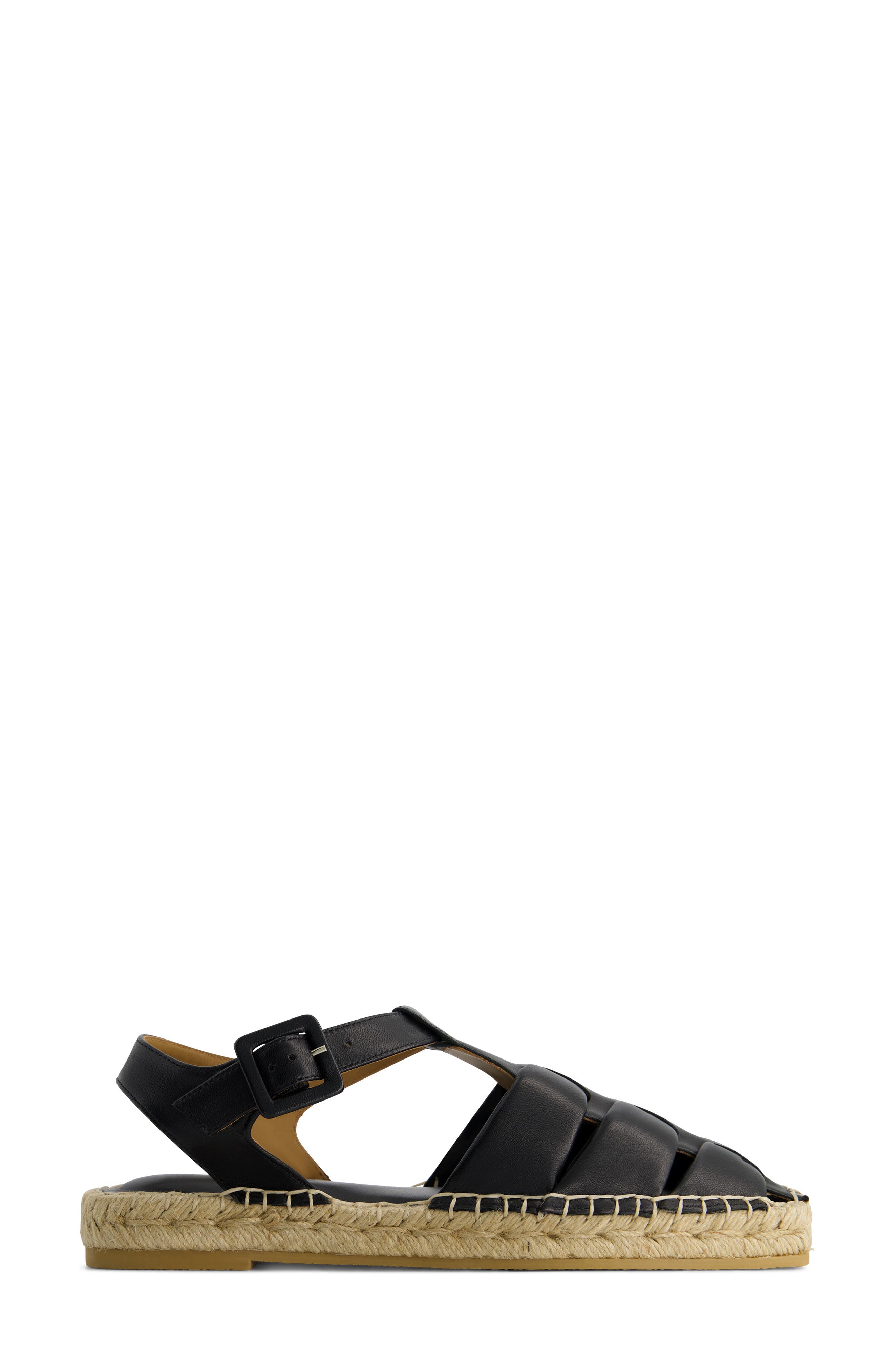 Bernardo Monri Espadrille Flat, Alternate, color, Black Nappa Mestico