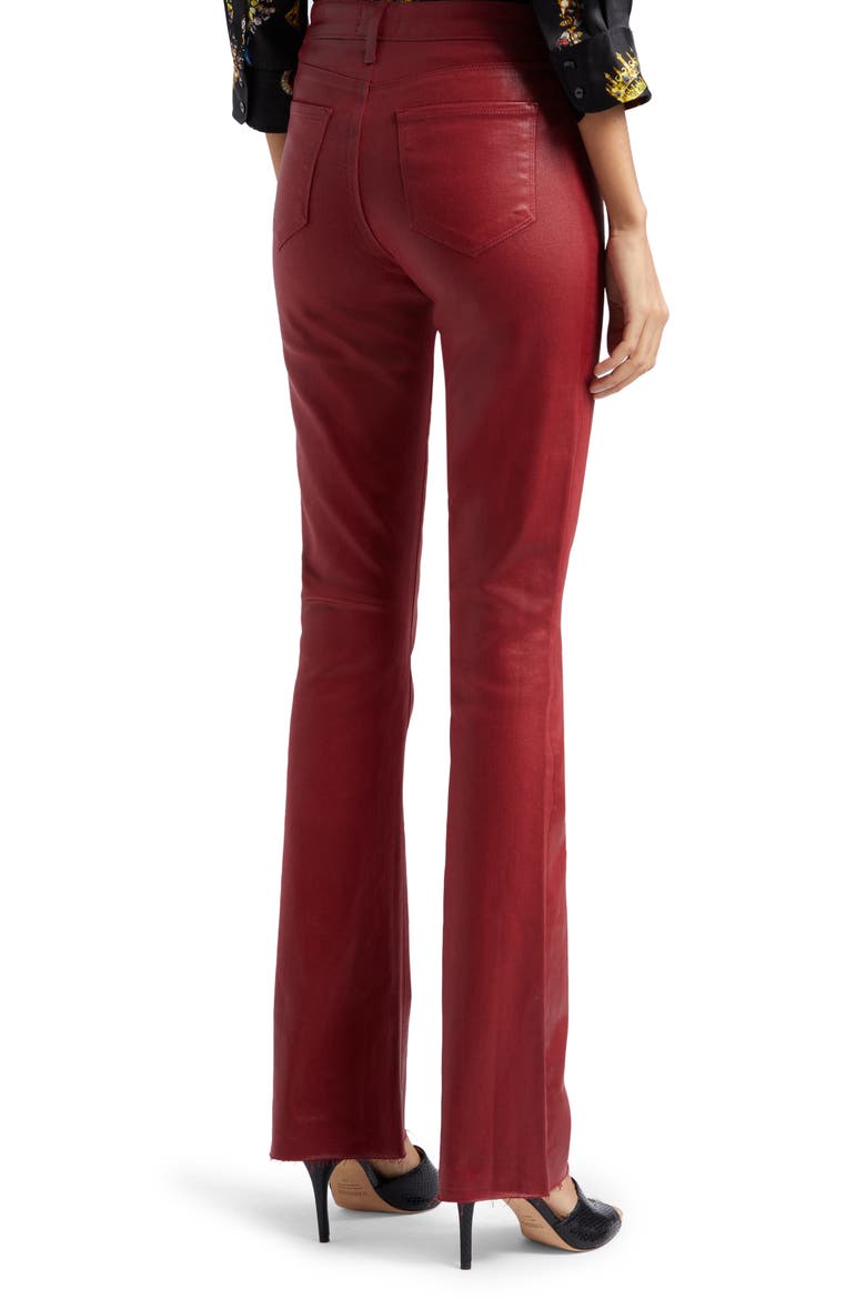 Ruth High Waist Straight Leg Pants, Alternate, color, DARK BORDEAUX COATED