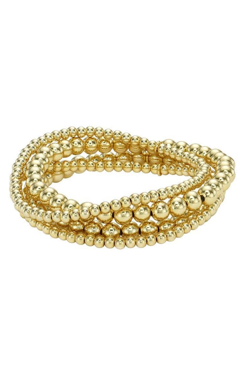 Zoe Lev Set of 4 Assorted Stretch Beaded Bracelets, Main, color,