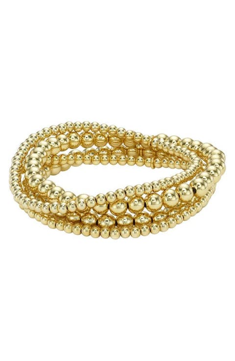 Set of 4 Assorted Stretch Beaded Bracelets