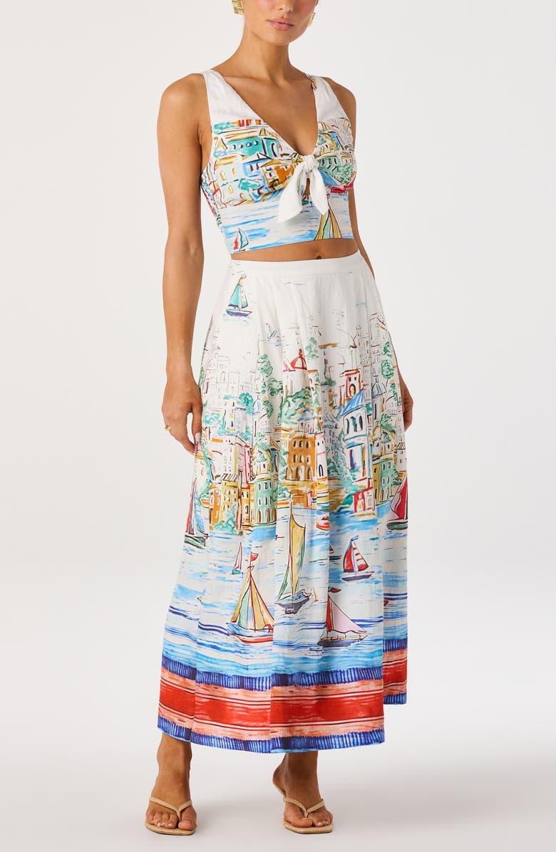 ASTR the Label Wendy Island Sketch Print Crop Top, Alternate, color, Island Sketch