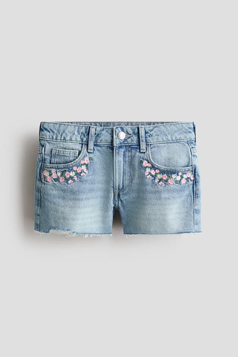 Embroidery-detail Denim Shorts