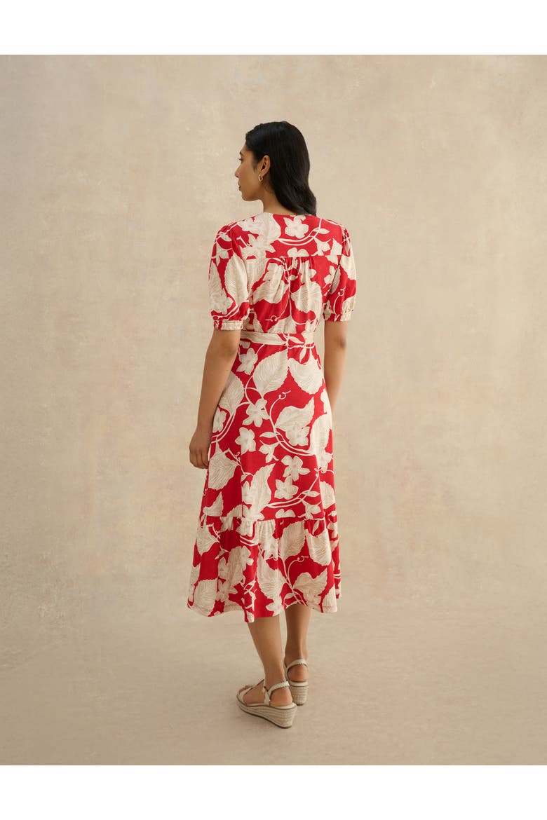 Martha Floral Jersey Dress, Alternate, color, Redcream