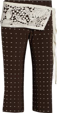 Siedrés Gianna Lace Overlay Studded Jersey Capri Pants