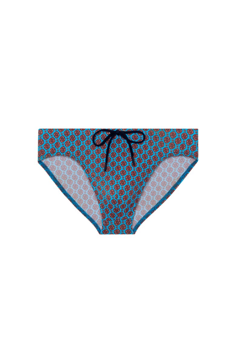 HOM Anglet Swim Mini Briefs, Main, color, Turquoise Print