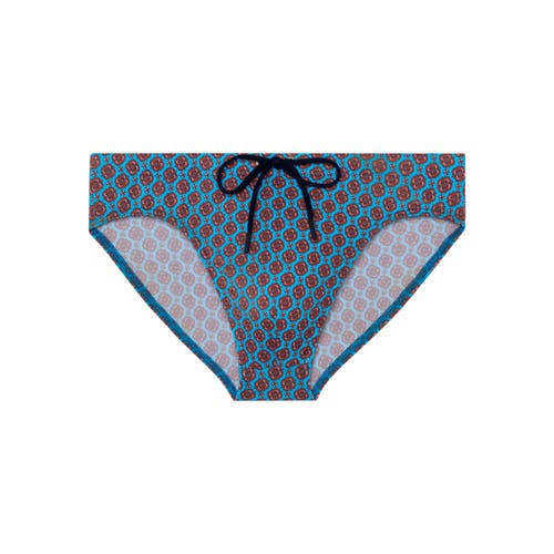 Hom Anglet Swim Mini Briefs In Turquoise Print