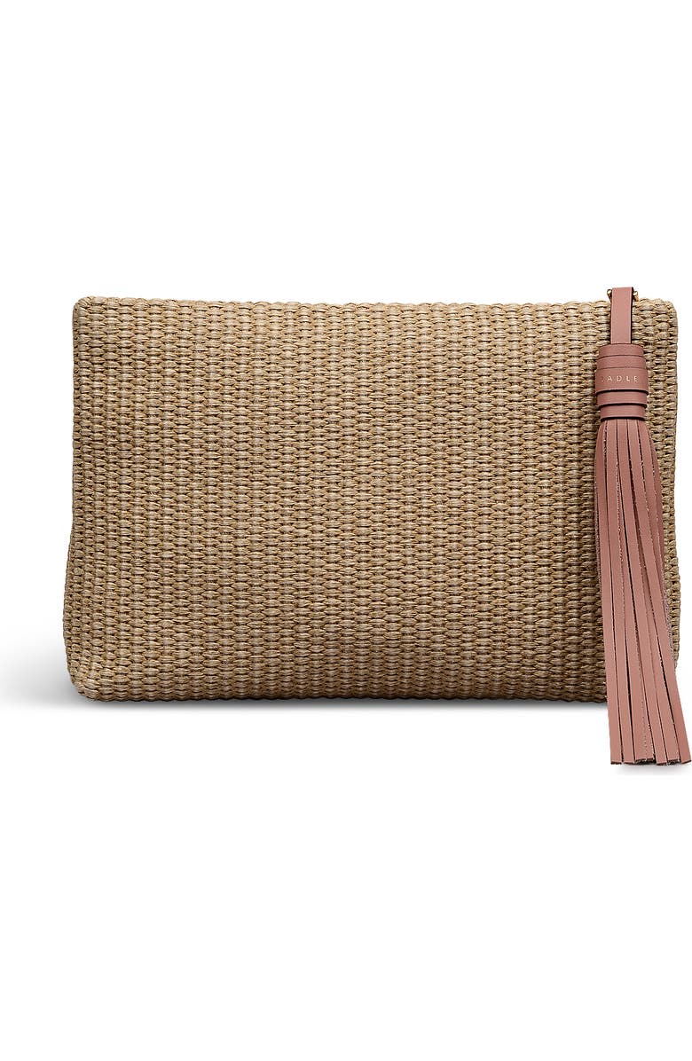 Radley Picton Place - Raffia Medium Ziptop Woven Pouch, Alternate, color, Natural