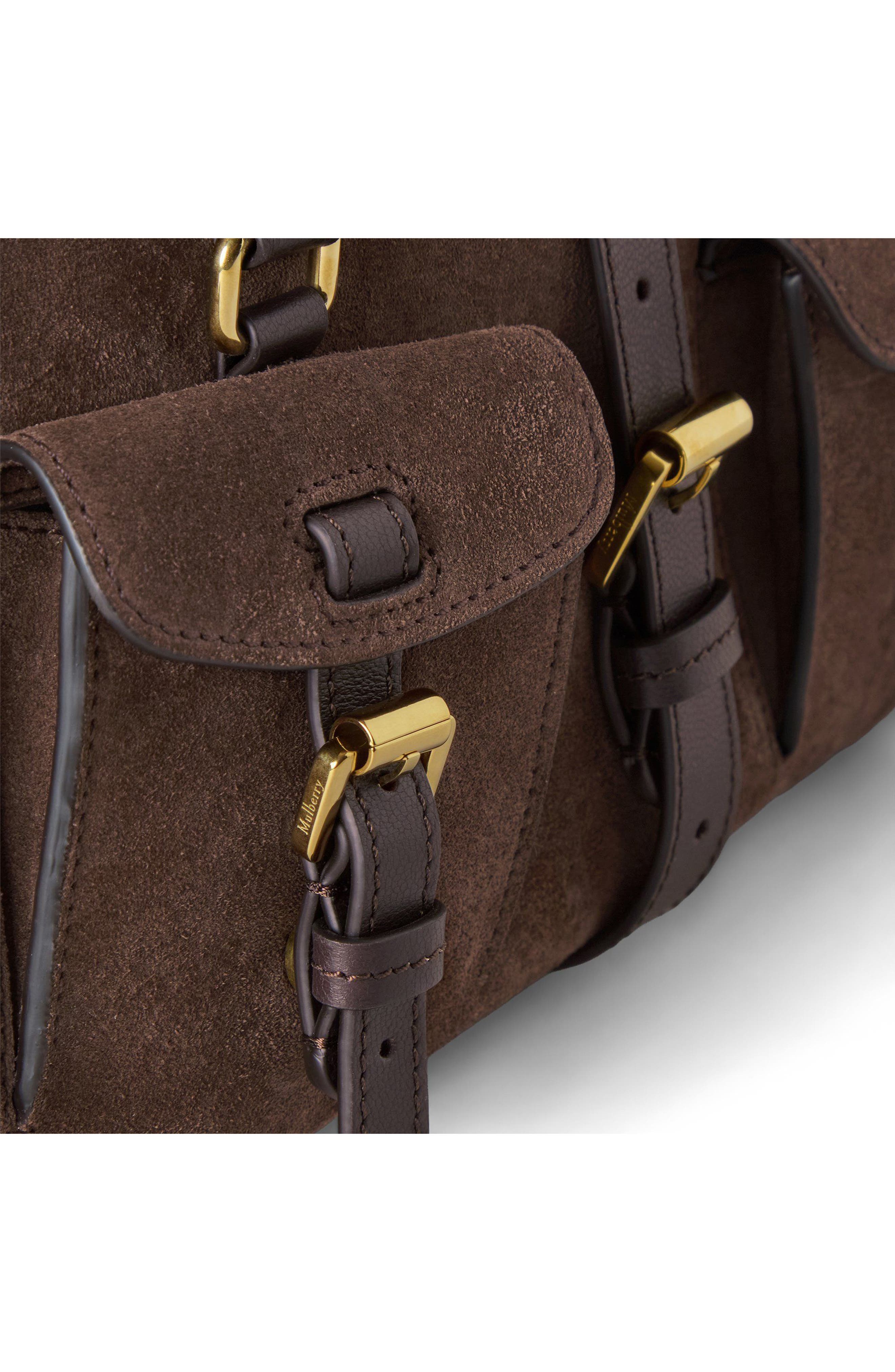 Mulberry Small Roxanne Suede Crossbody Bag, Alternate, color, Chocolate