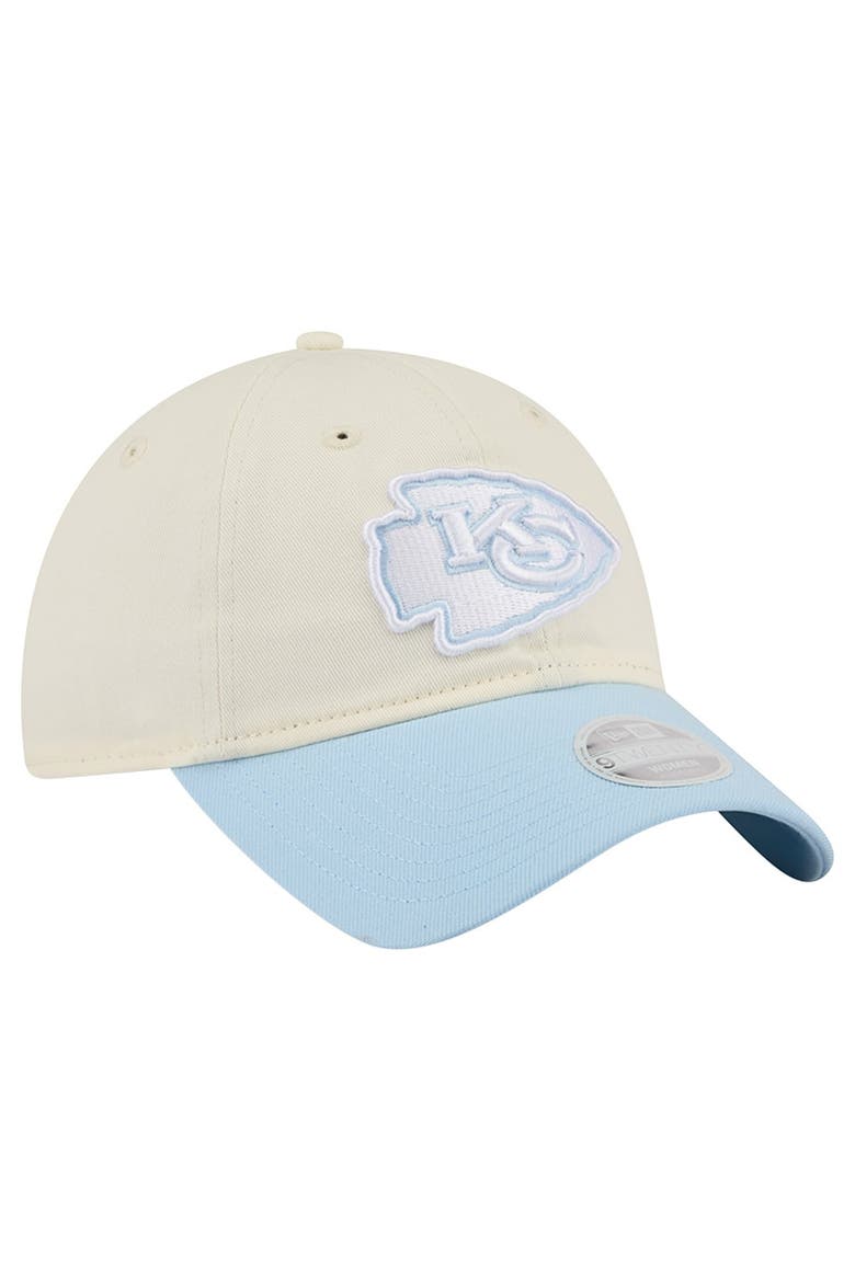 Women's New Era Cream/Coastal Blue Kansas City Chiefs 9TWENTY Adjustable Hat, Alternate, color, Cream
