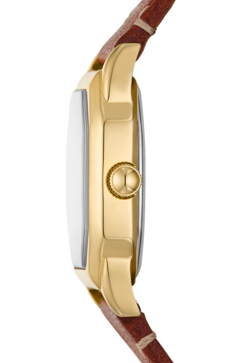 Fossil Harlow Leather Strap Watch, 27mm, Alternate, color, Brown