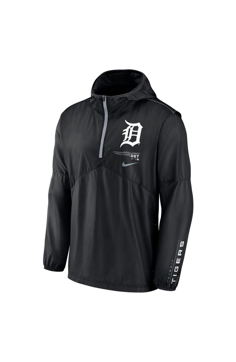 Nike Men's Nike Black Detroit Tigers Authentic Night Game Performance Half-Zip Windbreaker, Alternate, color, 