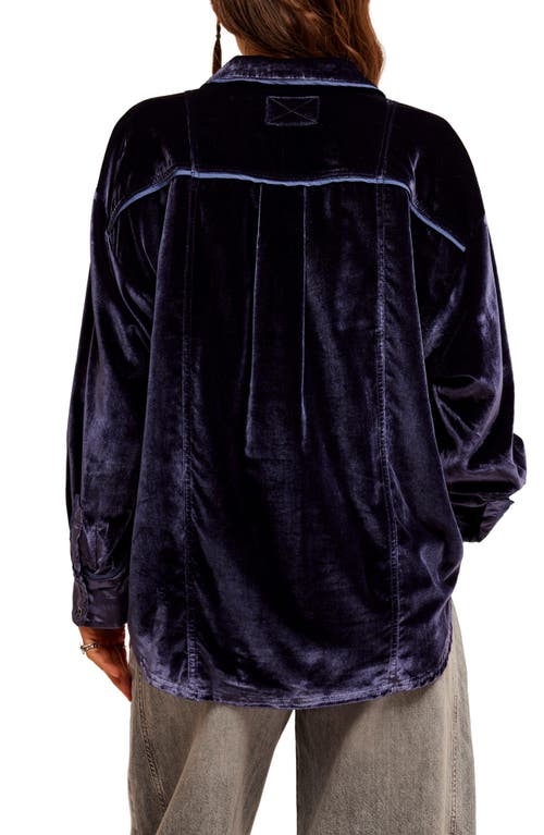 Free People We The Free Luxy Solid Velvet Shirt In Night Sky