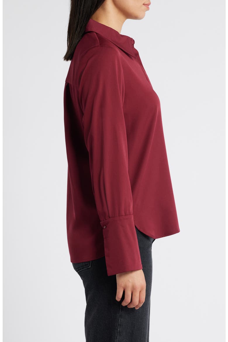 Flare Cuff Button-Up Shirt, Alternate, color, WINE