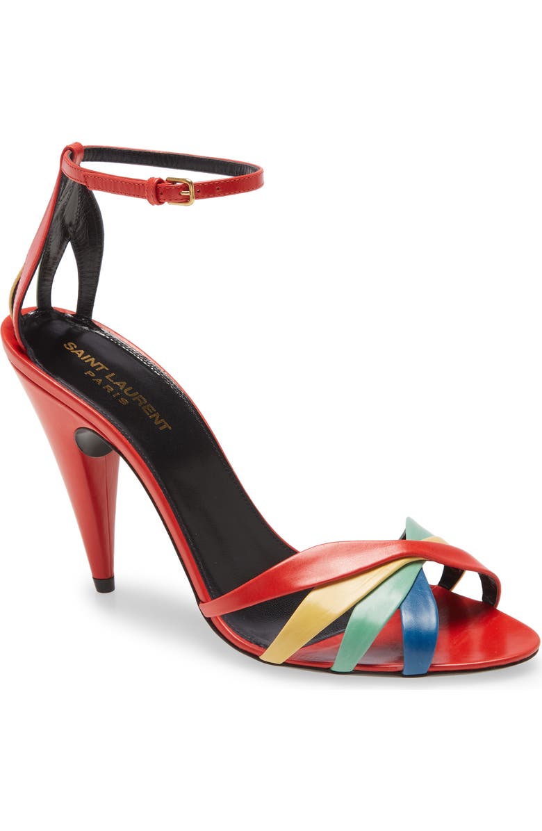 Saint Laurent Kristen Rainbow Ankle Strap Sandal, Main, color,