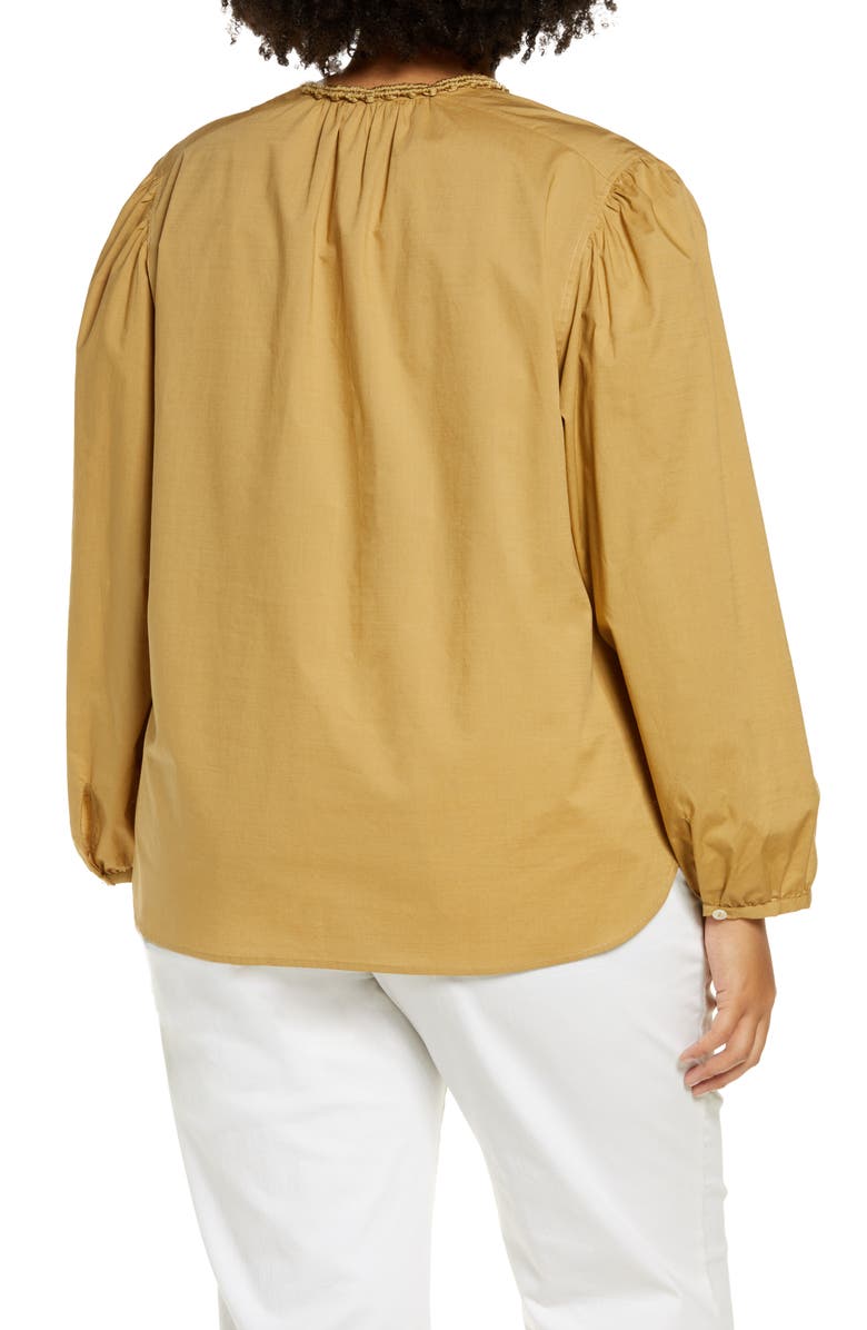 Vince Braid Trim Cotton Blouse, Alternate, color, Jute