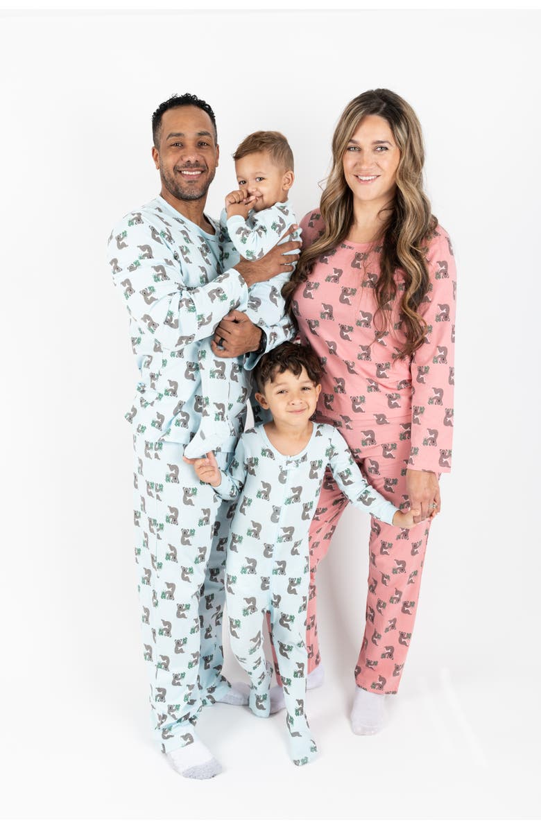 Leveret Footed Printed Cotton Matching Family Pajamas, Coordinated Prints, Alternate, color, Pink Koala