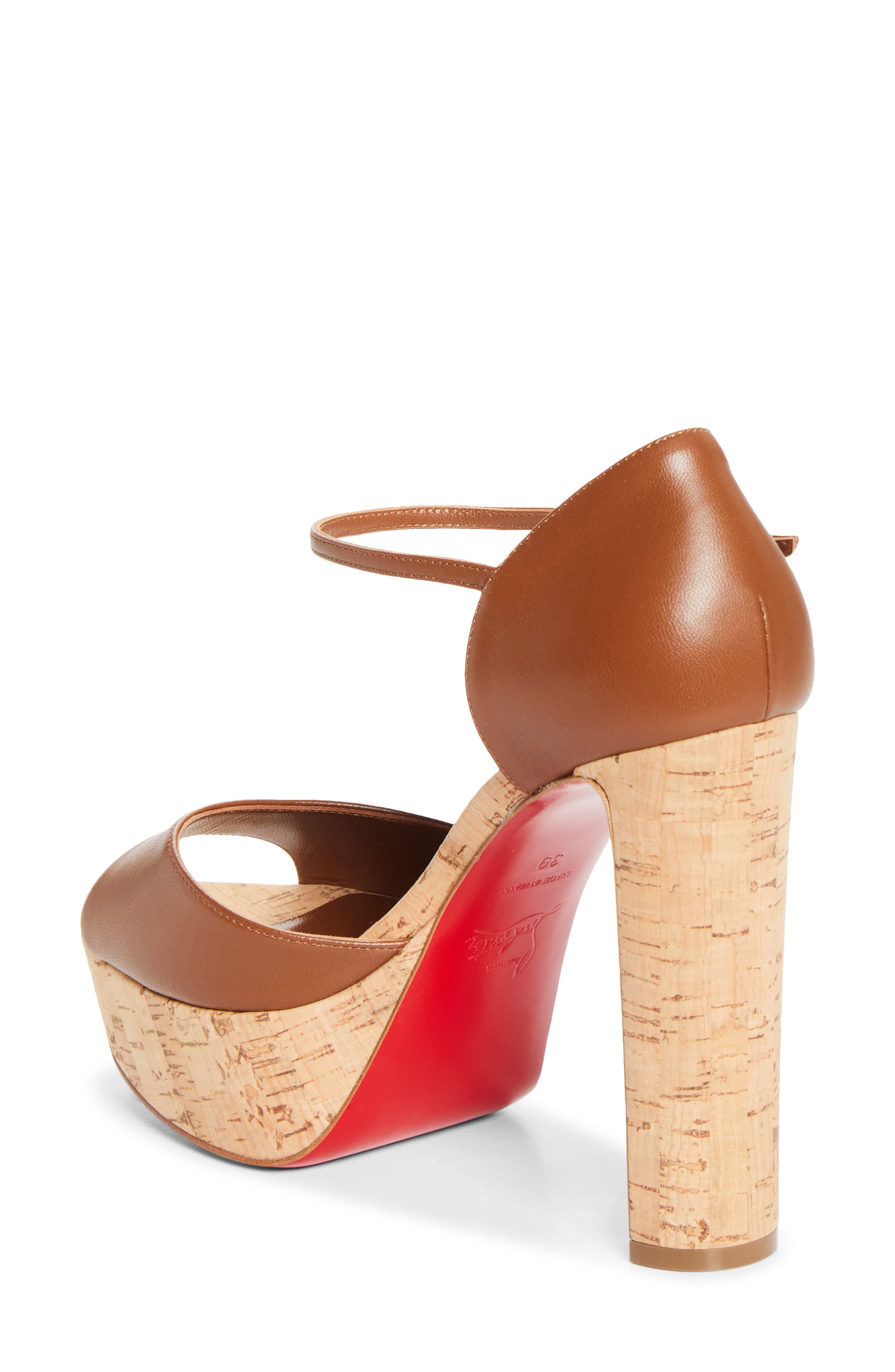 Christian Louboutin Sandaloo Cork Platform Sandal, Alternate, color, Cuoio/ Cuoio