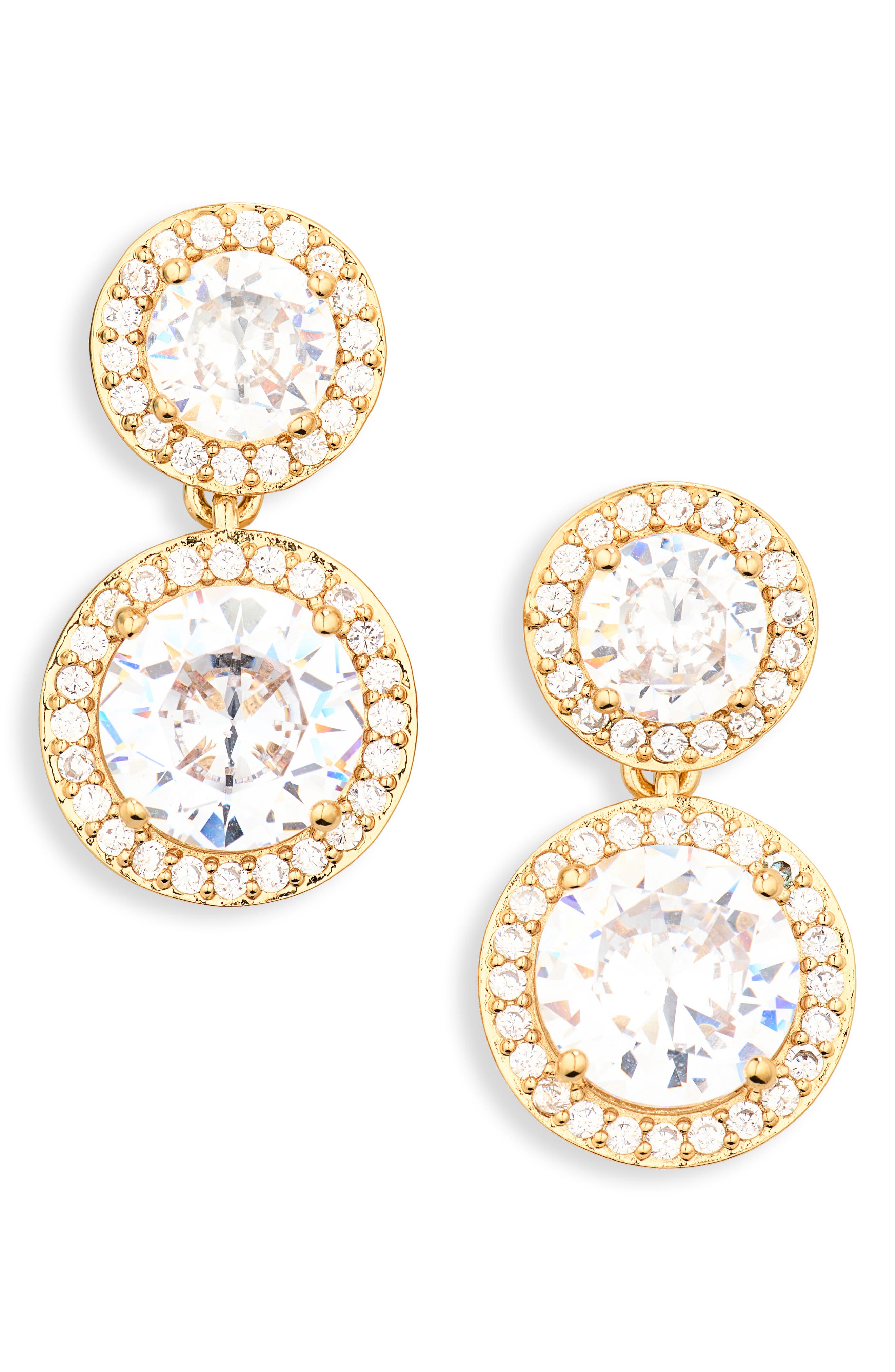 Nadri Halo Cubic Zirconia Drop Earrings