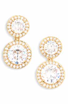 Nadri Halo Cubic Zirconia Drop Earrings