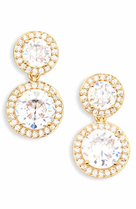 Nadri Halo Cubic Zirconia Drop Earrings