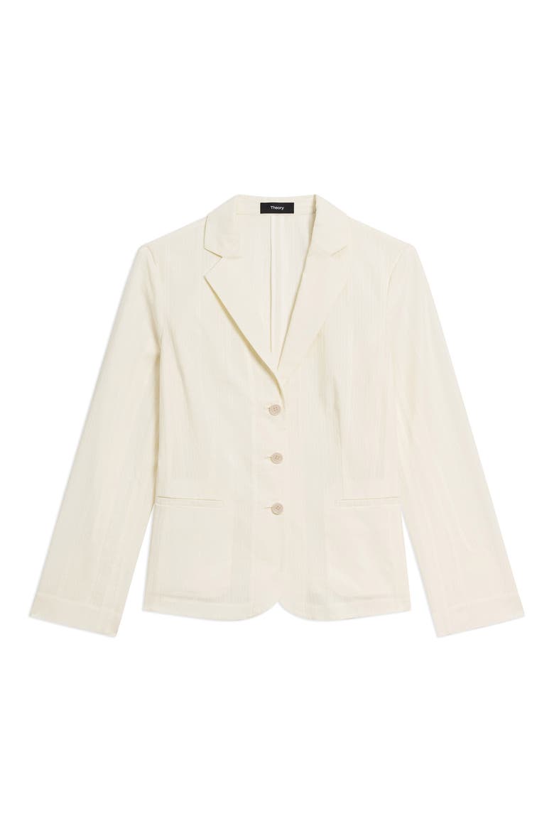 Shrunken Organic Cotton Blazer, Alternate, color, IVORY
