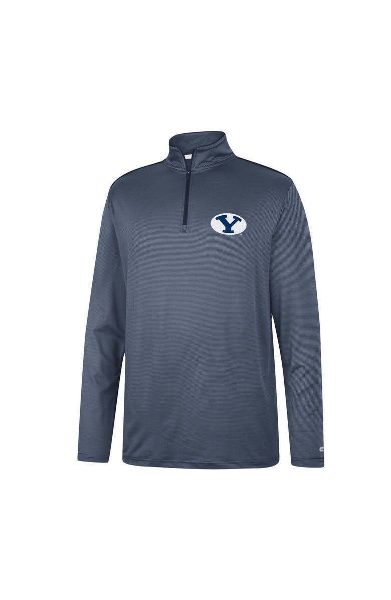 COLOSSEUM Men's Colosseum Navy BYU Cougars Logo Quarter-Zip Windshirt, Alternate, color,