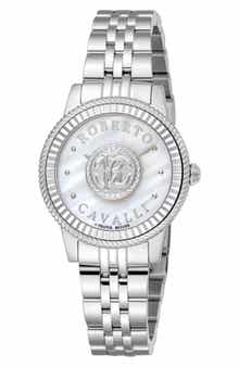 Roberto Cavalli by Franck Muller Mother-of-Pearl Bracelet Watch, 30mm