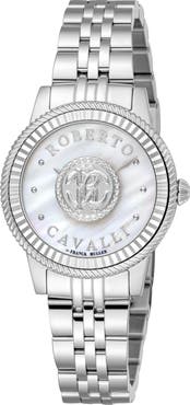 Roberto Cavalli by Franck Muller Mother-of-Pearl Bracelet Watch, 30mm