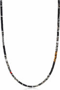 Nialaya Black Onyx and Labradorite Heishi Necklace