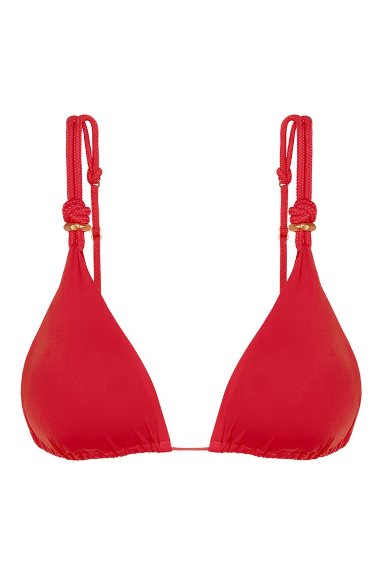 Gal Triangle Bikini Top, Alternate, color, RED