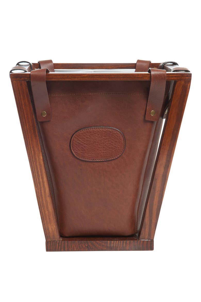 Winslow Leather Wastebasket, Alternate, color, Chocolate