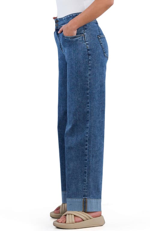 Hint Of Blu Mighty High Waist Wide Leg Jeans In Blue