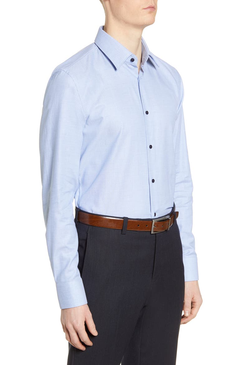 Slim Fit Geometric Dress Shirt, Alternate, color, MEDIUM BLUE