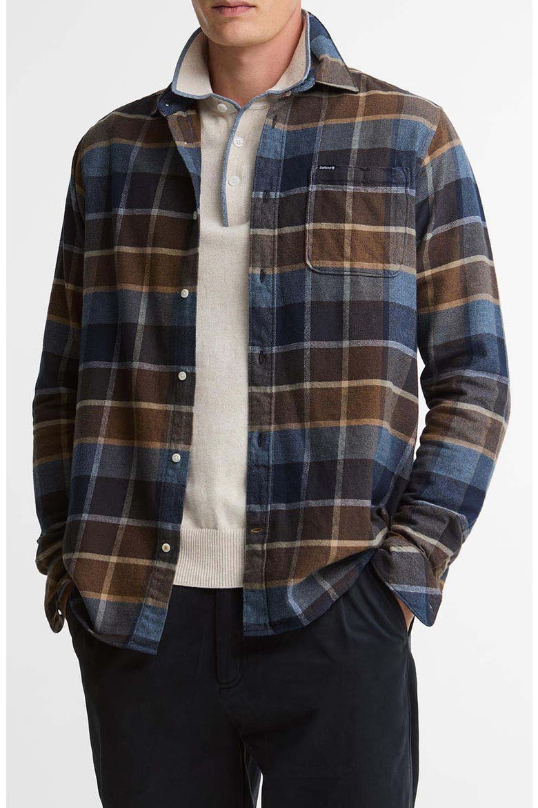 Copswell Relaxed Checked Cotton Shirt, Main, color, DARK SAND