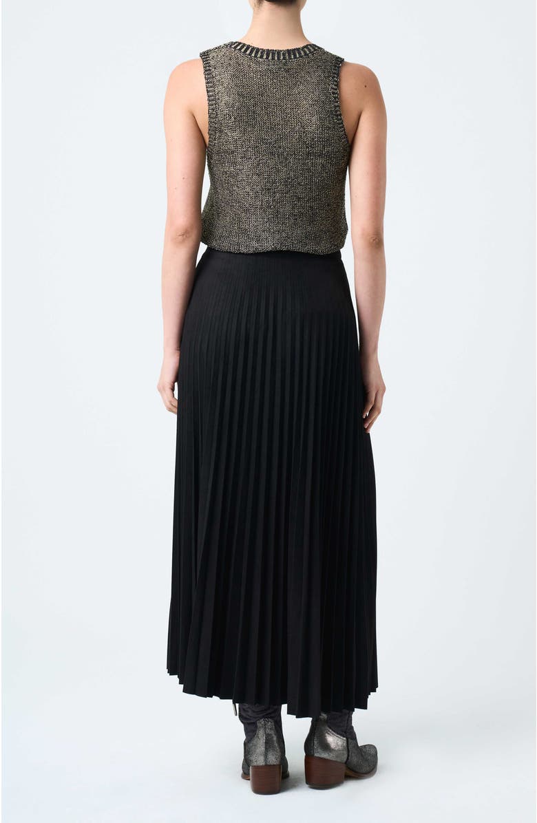 Velez Pleated Knit Skirt, Alternate, color, Black